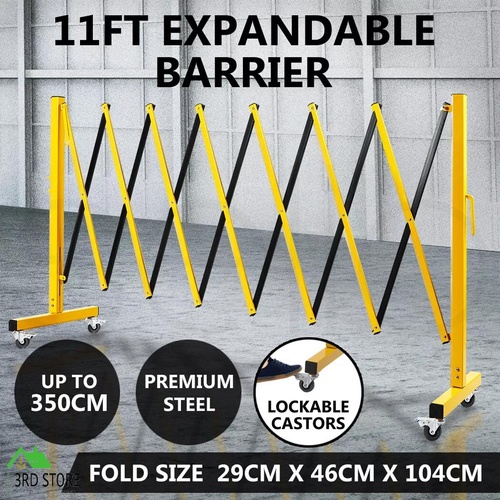 Expandable Portable Safety Barrier With Castors 350cm Retractable Isolation Fence