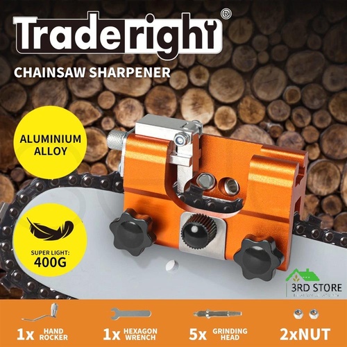 Traderight Portable Chainsaw Sharpener Jigs With 5 Grinding Head Tool Manual Chain Saws