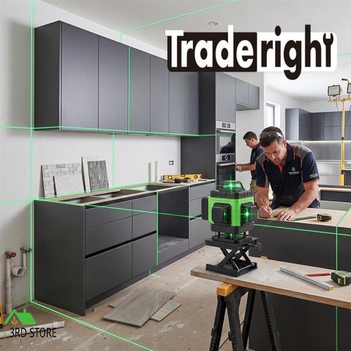 Traderight 16 Lines Green Laser Level Cross Measure Tool Tripod 360°  Rotary