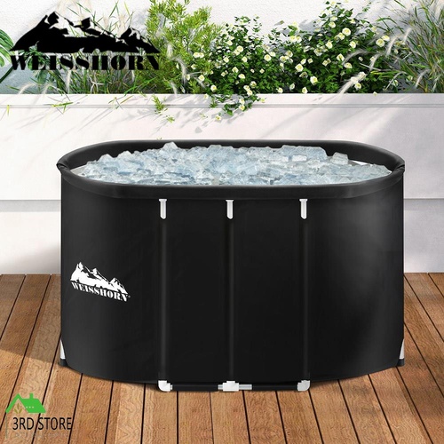 Portable Ice Bath Tub 120x70X70CM Inflatable Cold Water Folding Bathtub Spa Massage
