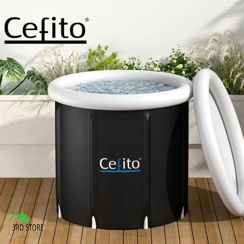 Portable Ice Bath Tub 80X80CM Inflatable Folding Bathtub Spa Massage