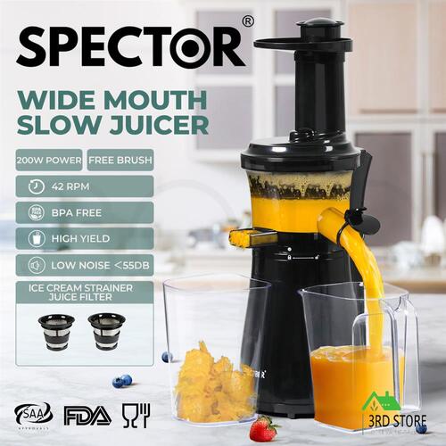 Spector Cold Press Slow Juicer Electric Fruit Juice Extractor Vegetable Processor