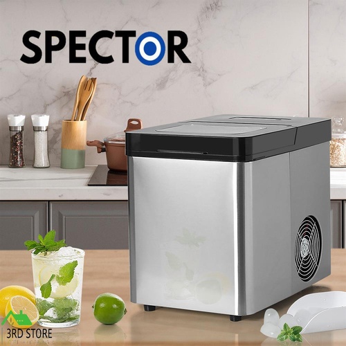 Spector Ice Maker Commercial 2.1L Portable Auto Bar Cube Machine Stainless Steel