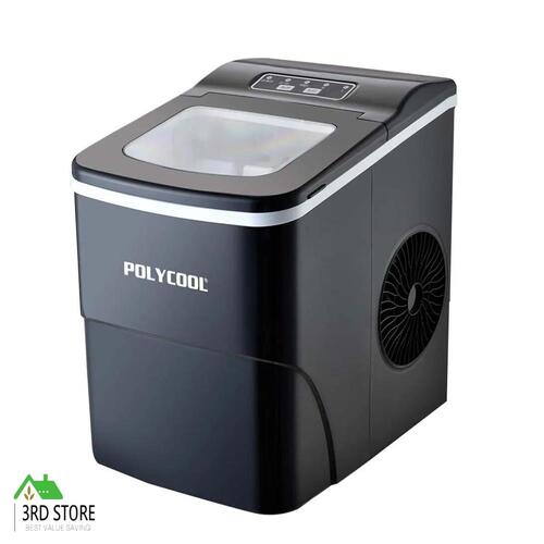 RETURNs POLYCOOL 2L Portable Ice Cube Maker Machine Automatic with Control Panel, Black