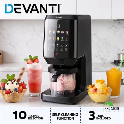 Devanti 10-in-1 Ice Cream Maker Machine Homemade Gelato Sorbet Smart Portion Control Custom Mix-Ins