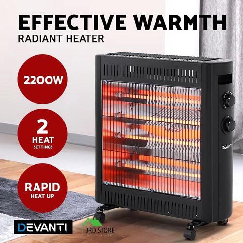 Devanti 2200W Infrared Radiant Heater Electric Portable Convection Heat Panel