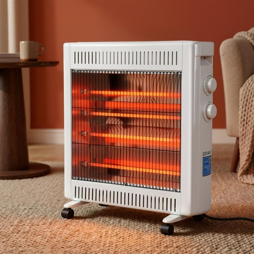 Devanti 2200W Infrared Radiant Heater Portable Electric Space Heating White