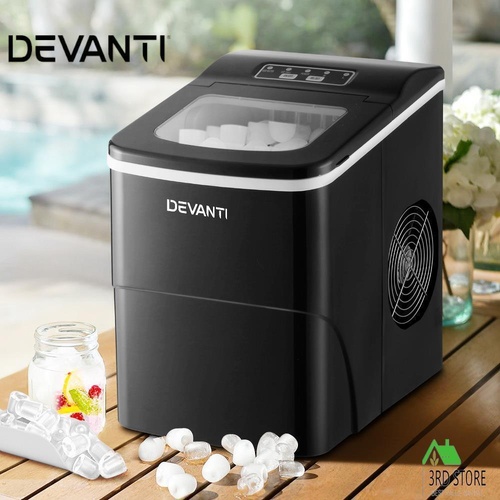 RETURNs Devanti Ice Maker Machine Commercial Portable Ice Cube Tray Bar Countertop Party