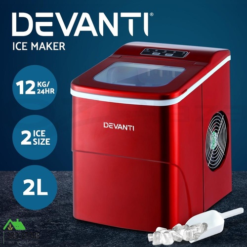 RETURNs Devanti Portable Ice Maker Commercial Machine Ice Cube Cubes Bar Countertop 2L