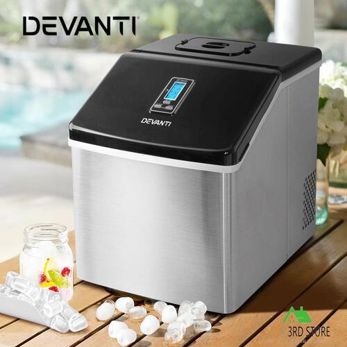 RETURNs Devanti 3.2L Portable Ice Maker Commercial Ice Cube Machine Stainless Steel