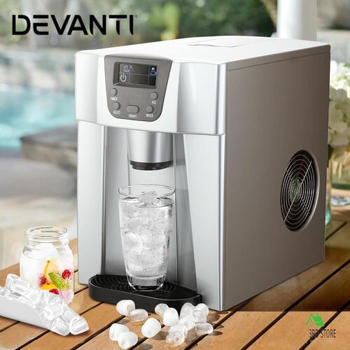 Devanti Portable Ice Maker Commercial Machine Water Dispenser Ice Cube 2L Silver