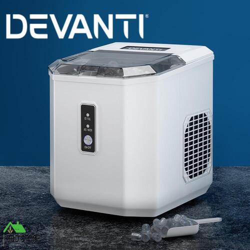 Devanti 12kg Ice Maker Machine Portable Ice Cube Tray Bar Countertop 2L Black