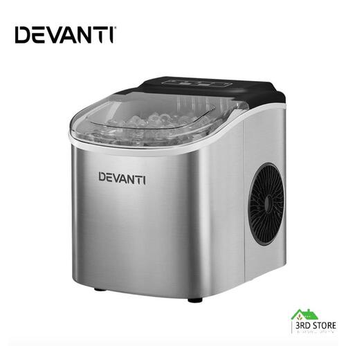 RETURNs Devanti 12kg Ice Maker Machine w/Self Cleaning Portable Ice Cube Tray 2L White