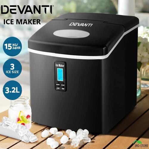 RETURNs Devanti 3.2L Portable Ice Maker Commercial Machine Stainless Steel Ice Cube BK