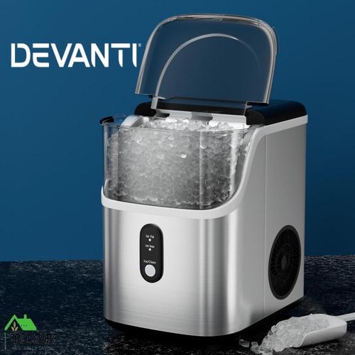 Devanti Ice Maker Machine 15kg Nugget Ice Cube Tray 1.1L Countertop Portable
