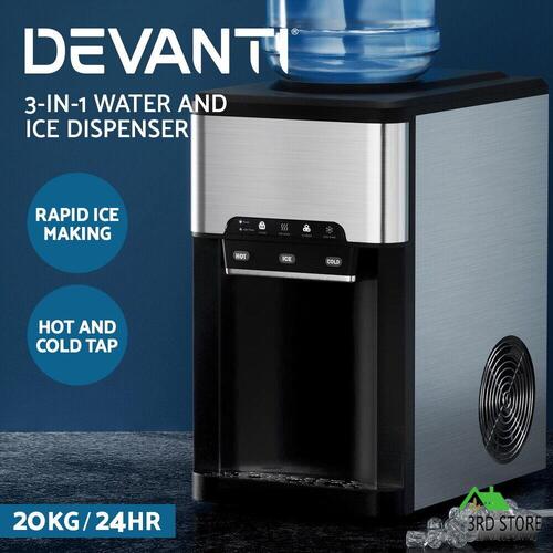 RETURNs Devanti Ice Maker Machine 3 in Ice Cube Tray Water Dispenser Bar Countertop 20kg