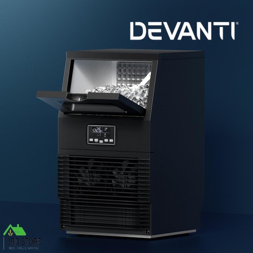 Devanti Commercial Ice Maker Machine 30kg Ice Cube Tray Bar Stainless Steel