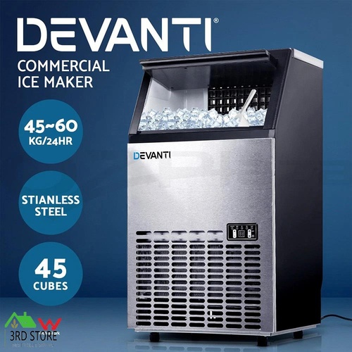 Devanti Commercial Ice Maker Machine Portable Ice Cube Tray Stainless Steel