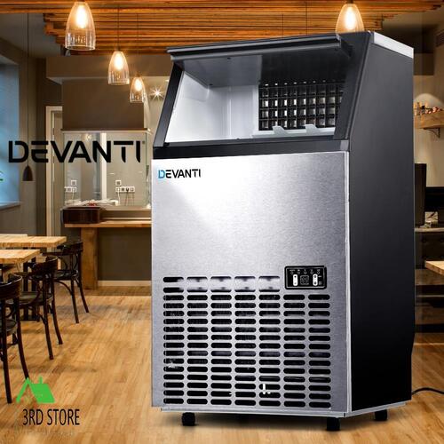Devanti Commercial Ice Maker Machine Portable Ice Cube Tray Stainless Steel