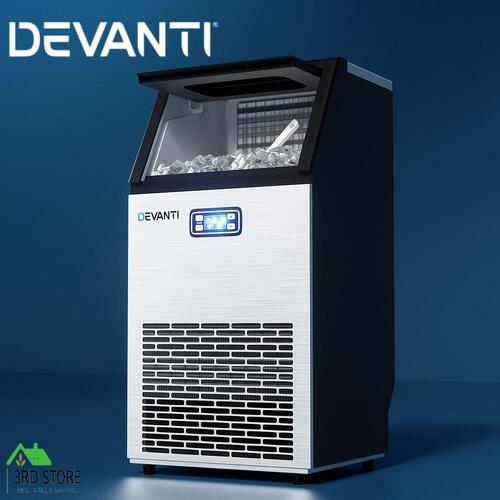 Devanti Commercial Ice Maker Machine 45kg Ice Cube Tray Bar Stainless Steel