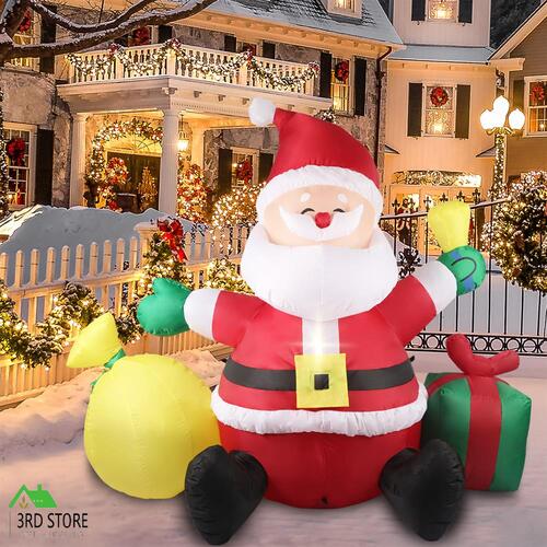 Santaco Inflatable Christmas Outdoor Decorations Santa LED Lights Xmas Party