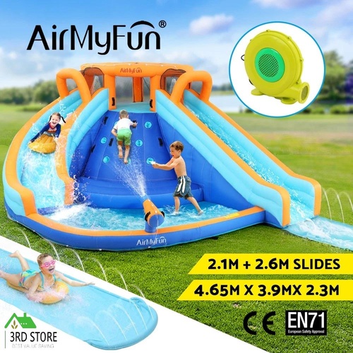 RETURNs AirMyFun Kids Inflatable Pool Water Double Slide Park Jumping Castle 465X390CM