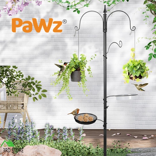 PaWz Metal Bird Feeder Hanging Wild Seed Container Hanger Stand Outdoor Garden
