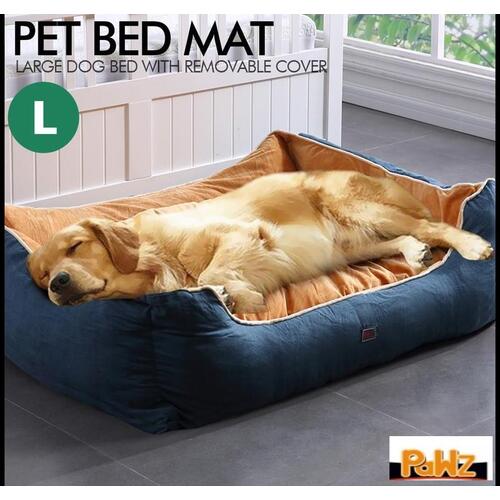PaWz Pet Dog Cat Bed Puppy Beds Warm Cushion Mattress Pad Mat Large Blue