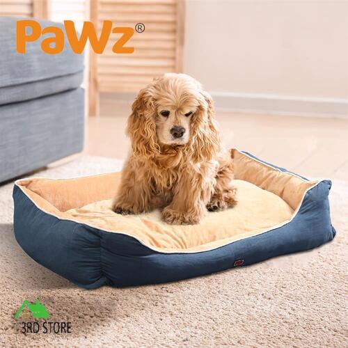 PawZ Deluxe Soft Pet Bed Mattress with Removable Cover Size Medium in Blue Colour