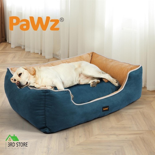 PawZ Deluxe Soft Pet Bed Mattress with Removable Cover Size XX Large in Blue Colour