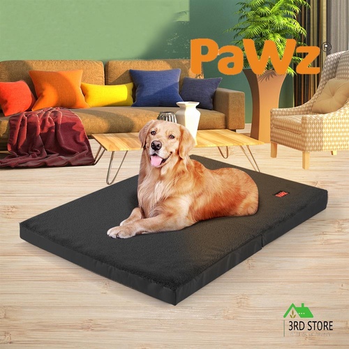 PaWz Pet Bed Foldable Dog Puppy Beds Cushion Pad Pads Soft Plush Black XXL