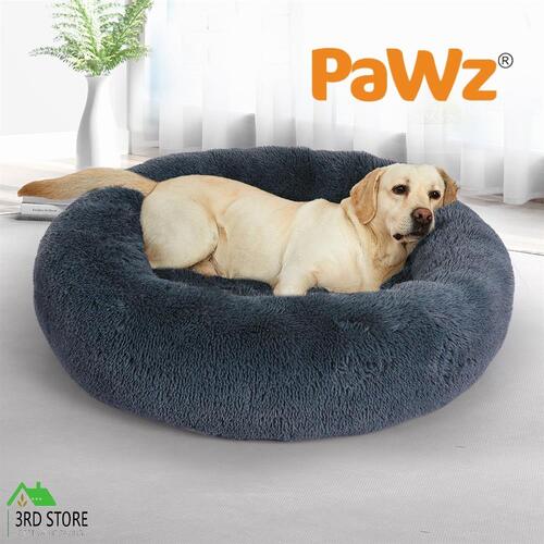PaWz Pet Bed Cat Dog Donut Nest Calming Kennel Cave Deep Sleeping Dark Grey 3XL