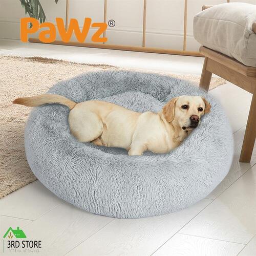 PaWz Pet Bed Cat Dog Donut Nest Calming Kennel Cave Sleeping Light Grey XXXL