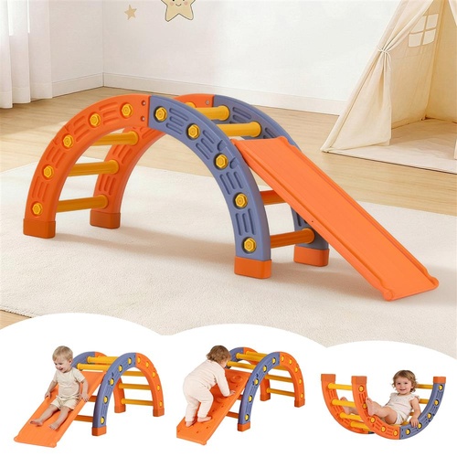 Keezi Kids Climbing Frame Set With Slide Indoor Outdoor Toddler Toys Pikler Arch Climber