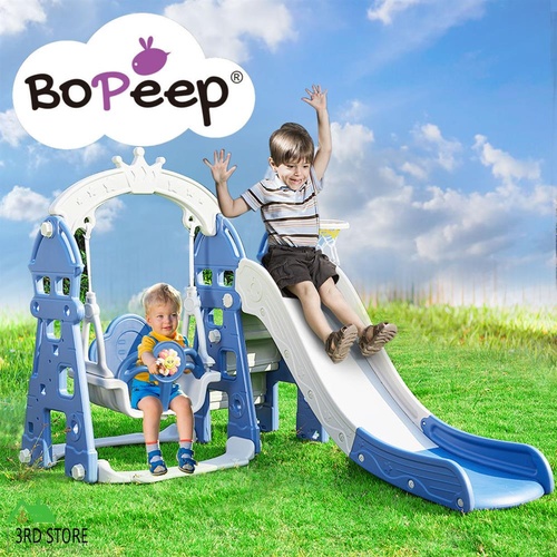 BoPeep Kids Slide Swing Basketball Ring Hoop Activity Center Toddlers Play Set