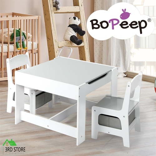 RETURNs BoPeep Kids Table and Chairs Set Storage Box Toys Play Desk Wooden Study Tables
