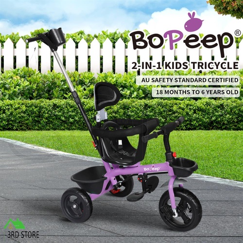 BoPeep Baby Walker Kids Tricycle Ride On Trike Toddler Balance Bicycle Purple