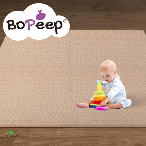Bopeep Kids Play Mat Floor Baby Crawling Mats Foldable Waterproof Carpet Beige