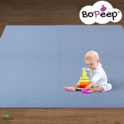 Bopeep Kids Play Mat Floor Baby Crawling Mats Foldable Waterproof Carpet Blue