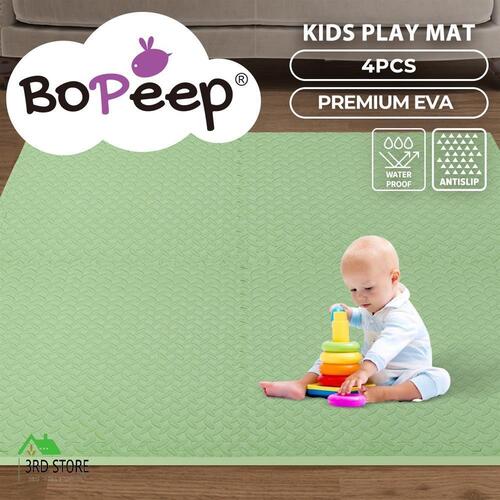 Bopeep Kids Play Mat Floor Baby Crawling Mats Foldable Waterproof Carpet Green