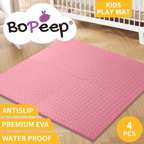 Bopeep Kids Play Mat Floor Baby Crawling Mats Foldable Waterproof Carpet Pink