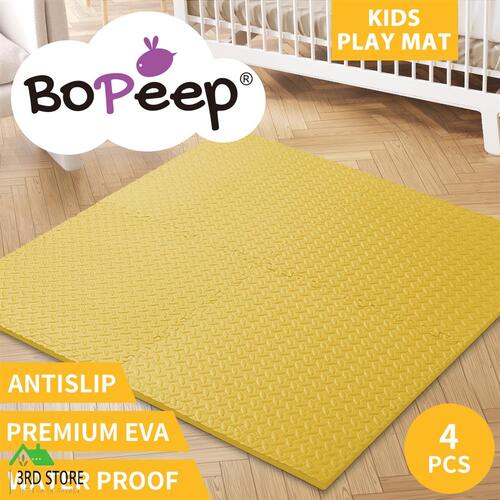Bopeep Kids Play Mat Floor Baby Crawling Mats Foldable Waterproof Carpet Yellow