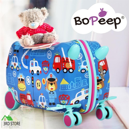 BoPeep Kids Ride On Suitcase Children Travel Luggage Carry Bag Trolley Cars