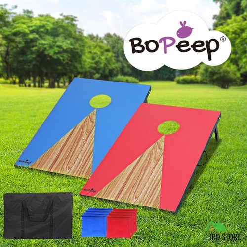 BoPeep 2PCS Kids Bean Bag Toss Cornhole Game Set Children Wooden Outdoor Toys