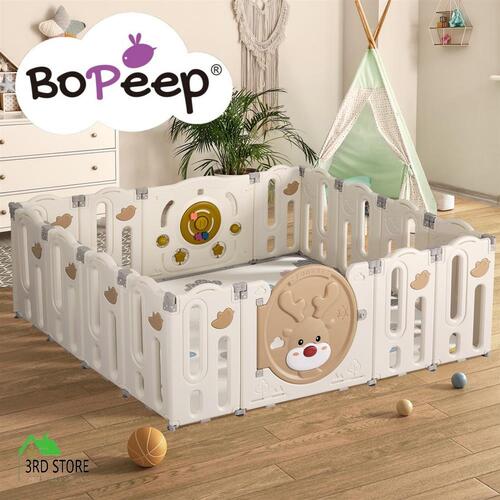 BoPeep Kids Playpen Baby Safety Gate Toddler Fence Child Play Game Toy 16 Panels