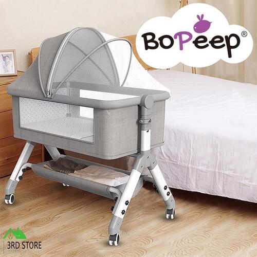 Bopeep Baby Cot Bed Crib Portable Bassinet Safety Fence Adjustable Beside