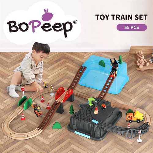 Bopeep Toy Train Set Track DIY Wooden Thomas Miniature Magnetic Trains Xmas Gift