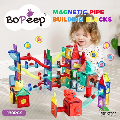 Kids 170PCS Magnetic Tiles Blocks Dinosaur STEM Building Toy Children Gift Play