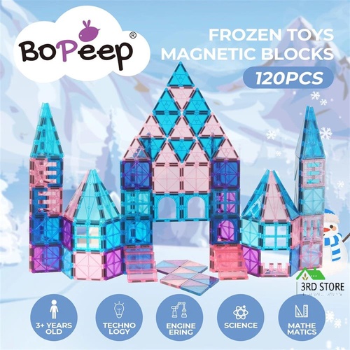 Bopeep Magnetic Tiles Blocks Frozen Toys Building Play for Kids STEM 120Pcs