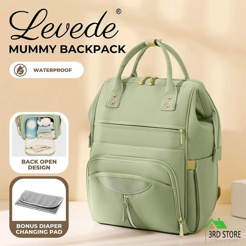 Bopeep Nappy Changing Bag Mummy Backpack Baby Diaper Bag Travel Waterproof Green